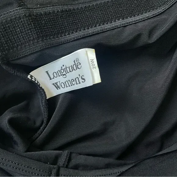 Longitude Women’s Black Lace Design Bathing Suit Style RW24100 Women’s Size 20W - Picture 6 of 9